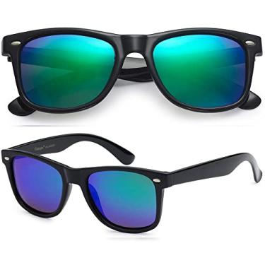 Imagem de PolarSpex Óculos de sol polarizados para homens e mulheres – Óculos de sol retrô duráveis e leves para dirigir, pescar, Preto | Kryptonite, Large