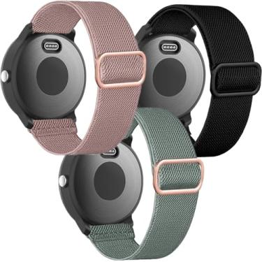 Imagem de Pulseiras elásticas para Garmin Venu/Sq/Sq 2/Forerunner 165/55/645/245 Music Watch, Garmin Vivoactive 6/5/3, pulseira esportiva de nylon de 20 mm para Garmin Vivomove HR/Sport masculino e feminino