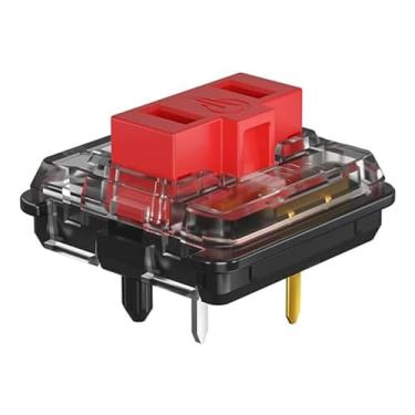 Imagem de Zjmehty Kailh 1350 Interruptores de teclado mecânico de baixo perfil vermelho chocolate, interruptor linear RGB/SMD (108 peças, vermelho choque)