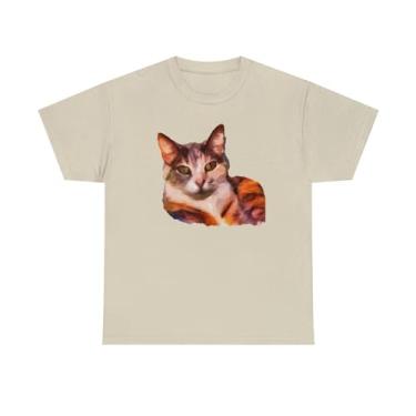 Imagem de Camiseta de algodão pesado unissex Cat Smidget, Areia, 4G