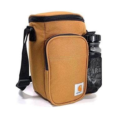 Imagem de Carhartt 10 latas de refrigerador vertical, lancheira totalmente isolada com garrafa de água incluída, marrom, tamanho único