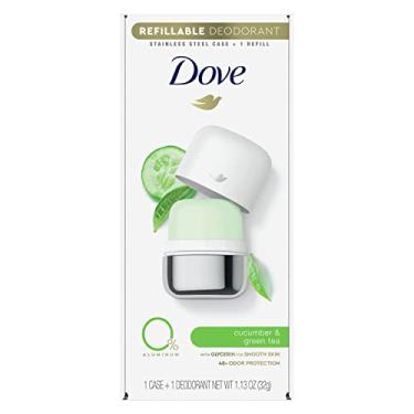 Imagem de Dove Desodorante recarregável para iniciantes, kit desodorante para mulheres, pepino e chá verde, 0% alumínio, 32 g