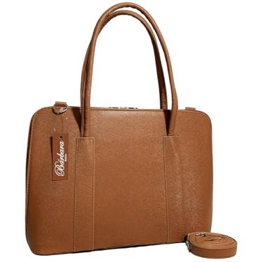 Imagem de Maleta Executiva Feminina Pasta Notebook Tablet Bolsa Social Casual Laptop Ombro Transversal 14 15 15.6 15,6 16 17 Polegadas (Caramelo-prada, Padrão)