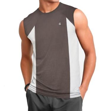 Imagem de Champion Camisetas masculinas com músculos grandes e altos – regatas de desempenho muscular, Carvão mesclado, GG Alto