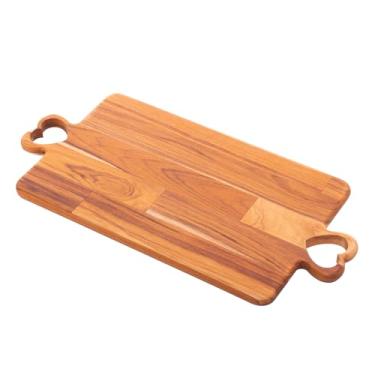 Imagem de BANDEJA MADEIRA COM ALÇA CORAÇÃO TECA 47x23x2cm