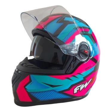 Imagem de Capacete Moto Fw3 Gtx Fox Rosa Feminino Oculos Interno Top-Feminino