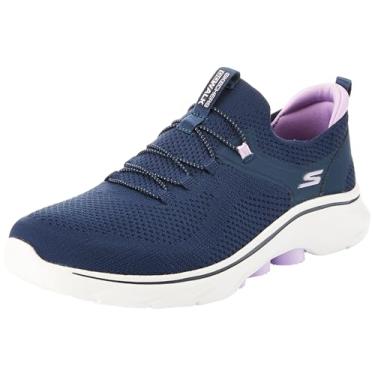 Imagem de Skechers Tênis feminino Go Walk 7 Abie, Azul-marinho/lavanda, 9