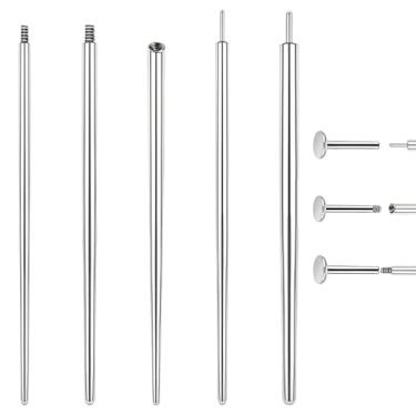 Imagem de jagosen 14G 16G 18G 20G Kit de piercing de bola de piercing ferramenta de aço inoxidável aplicador de brinco de costas planas Ferramenta aplicadora de pino de inserção sem rosca Kits de piercings de