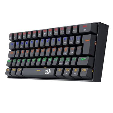 Imagem de Teclado Mecânico Gamer Redragon Lakshmi Rainbow Preto, Switch Azul, ABNT2 - K606R (PT-BLUE)