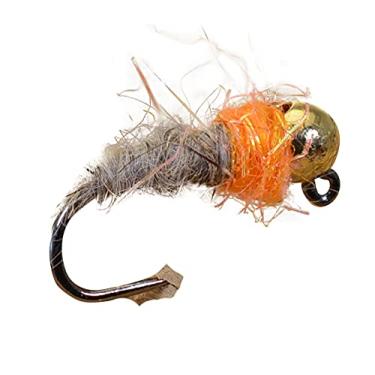 Imagem de Região Pesca Tungstênio Cabeça de Contas Hot Spot Hares Orelha Jig Fly - Euro Ninfa - Ganchos Hanak - Pacotes com 6 e 8 unidades, Sortido