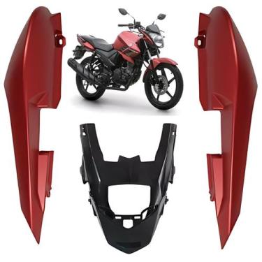 Imagem de Kit Rabeta Completa Lateral Traseira Vermelho Fosco Fazer 150 2019 202
