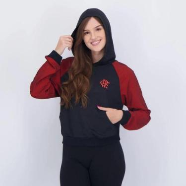 Imagem de Moletom Flamengo Slumber Feminino - Preto+Vermelho - Braziline, P