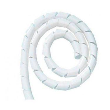 Imagem de Organizador De Fios Cabos Espiral 3/4 Branco 1 Metro - MZ PLASTIC