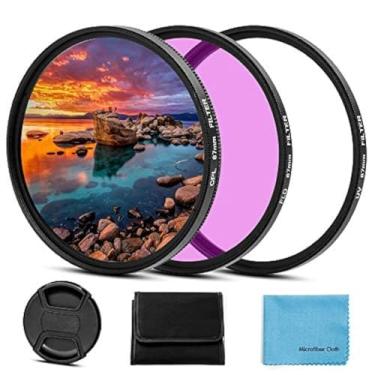 Imagem de Kit de filtro de 72 mm universal UV CPL FLD conjunto de filtros de proteção UV filtro polarizador circular filtro fluorescente com tampa de lente de substituição para câmera Canon, Nikon, Sony,