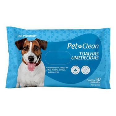 Imagem de Lenço Umedecido Toalhas Para Cães cachorros com 50 Unidades Pet Clean 