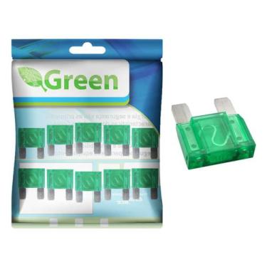 Imagem de 10x Fusível Automotivo Lâmina Grande Kit C/10 Peças 30amp - GREEN, 045