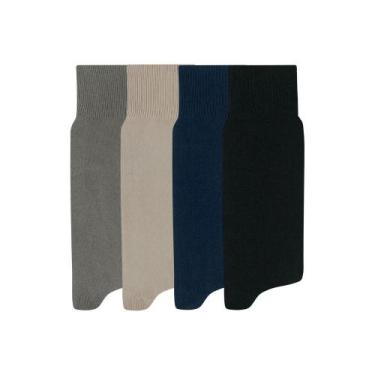 Imagem de Kit Com 3 Pares De Meias Social Mash Poliamida Longa Canelada, Sortido