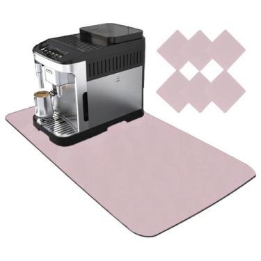 Imagem de Kit Tapete De Mesa 70x30cm Organizar Cantinho Do Café + 6 Porta Apoio 