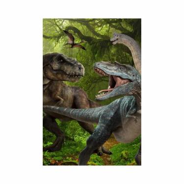 Imagem de Painel Festa Vertical em Tecido Casadinho Dinossauros Selva - Fabrika 