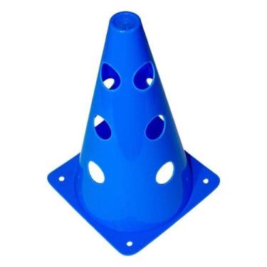 Imagem de Cone De Marcação Poker 23cm C/ 12 Furos Treinamento, Azul, Único, Home