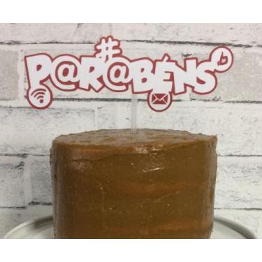 Imagem de Topo de bolo Parabéns CONECTADO - STUDIO ARTE EM FESTA TOPOS