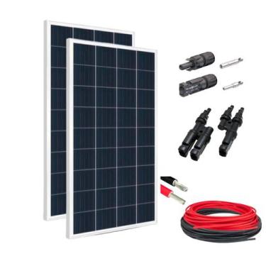 Imagem de Kit 2xpainel Placa Energia Solar 155w Cabos e Conectores MC4 - Resun