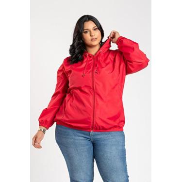 Imagem de Jaqueta Feminina Plus Size Corta Vento Sem Forro - Serena, Vermelho, G