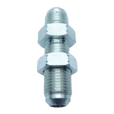 Imagem de CDQBWKJGFJ 2 peças 3/8#6 JIC 37° macho flare para #6 3/8 JIC 37° Flare anteparo adaptador de união conector de encaixe de aço hidráulico reto