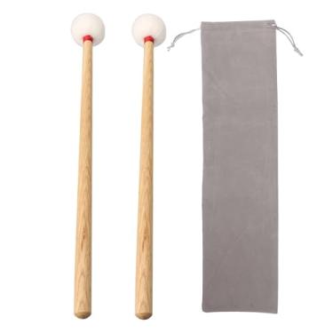 Imagem de BQLZR Baqueta de percussão baqueta de 11,6 cm de comprimento, baquetas de tambor e percussão para xilofone, carrilhão, bloco de madeira, glockenspiel e sinos, martelo de feltro, cabo de madeira de