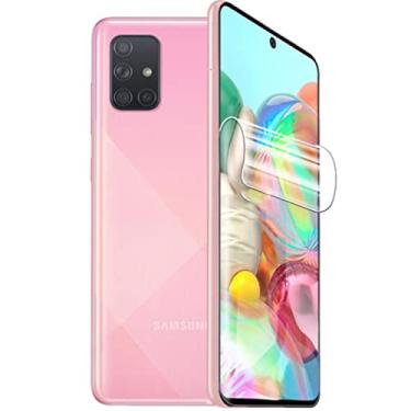 Imagem de 2 peças protetoras de tela frontal flexível para Samsung Galaxy A71 A715 6,7 polegadas 3D filme de hidrogel TPU transparente sensível ao toque desbloqueio de impressão digital não vidro temperado