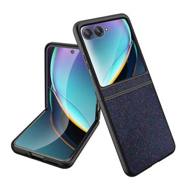 Imagem de Compatível com Motorola Razr 50 Ultra, capa protetora com glitter à prova de choque, Motorola Razr 50 Ultra, TPU brilhante e PC silicone brilhante menina feminina fina (preta)