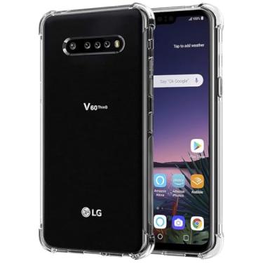 Imagem de Sidande Capa para LG V60 ThinQ 5G Capa/LG V60/LM-V600EA Capa para meninas e mulheres, transparente, macia, flexível, TPU fina, capa protetora de telefone para LG V60 ThinQ transparente