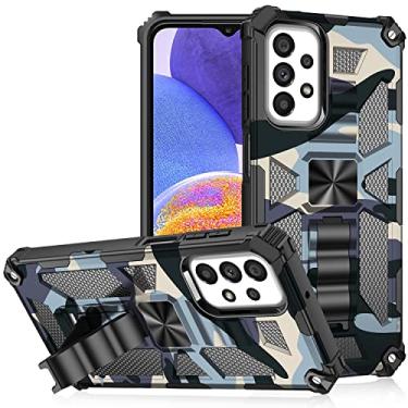 Imagem de Monwutong Capa de telefone slim fit para Samsung Galaxy A23 4G/5G, capa camuflada militar com proteção de grau militar testada contra quedas e capa com suporte integrado para Samsung Galaxy A23, MC