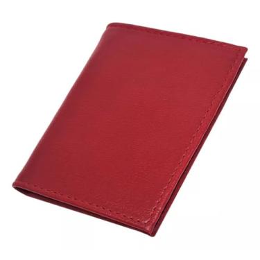 Imagem de Carteira Porta Cartão Documentos Carro Rg Cpf Couro Vibora (Vermelho, 12x8,5)