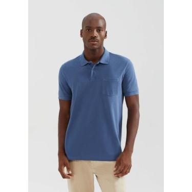 Imagem de Camisa Polo Básica Masculina Manga Curta - Hering, P, Azul escuro