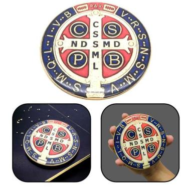 Imagem de Adesivo Medalha De São Bento Colorido Grande Resinado - FORNECEDOR 1