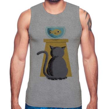 Imagem de Regata Gato e Aquário - Foca na Moda, Cinza, GGG