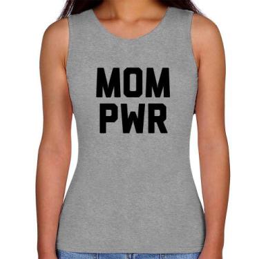 Imagem de Regata Feminina Mom Power - Foca na Moda, Cinza, GG