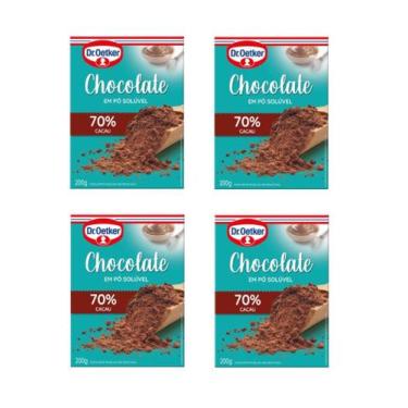 Imagem de 4un Chocolate Em Pó 70% Cacau 200g cada - Dr. Oetker
