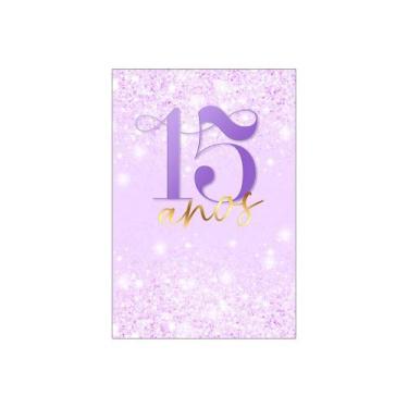 Imagem de Painel De Festa Vertical 1,50 x 2,20 - 15 Anos Efeito Glitter Lilás 20