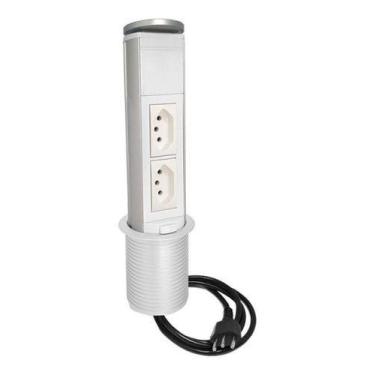 Imagem de Torre Totem Manual 2 Tomada 10a - Branca - QTMOV