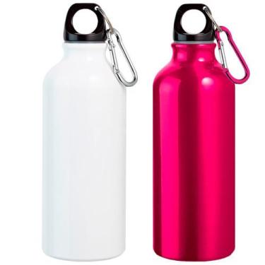 Imagem de kit 2x Garrafa Squeeze Sport 500 ml TopGet Branco e Rosa