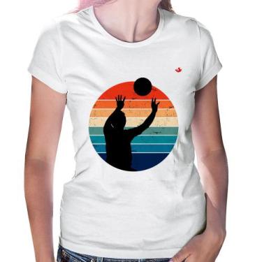 Imagem de Baby Look Vôlei Vintage Sunset - Foca na Moda, Branco, GGG