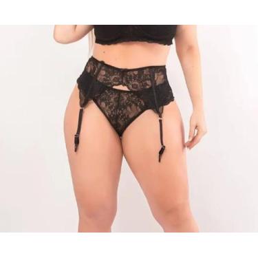 Imagem de Cinta Liga Plus Size De Renda Sexy XGG Com Presilhas Sensual Lingerie 