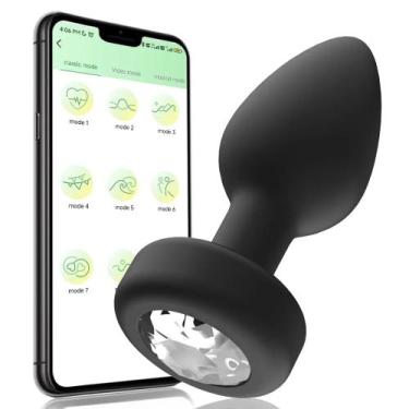 Imagem de Vibrador Plug Anal APP Aplicativo Bluetooth Controle no Celular 10 Mod
