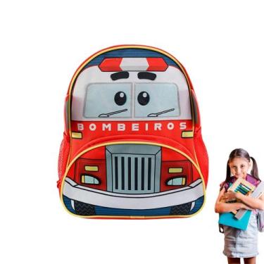 Imagem de Mochila infantil com alça estampa tubarão pato girafa gato polícia bom