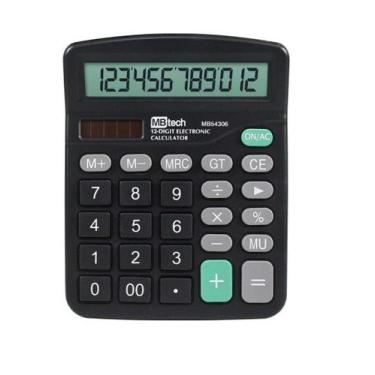 Imagem de Calculadora de Mesa 12 Dígitos Display Mercado Supermercado - Mb