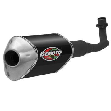 Imagem de Escapamento Esportivo Gemoto Racing 3 Trioval Curva Preta Moto Biz 110