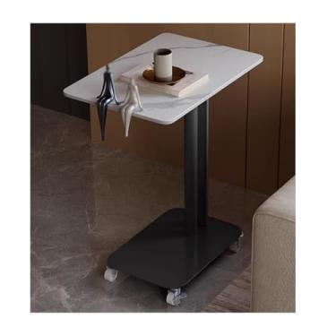 Imagem de Living Room Sofa Side Table，Movable Side Table，Small Coffee Table，Bedside Side Cabinet，Storage Rack，Square Side Table，Open Storage Space，with Wheels，for Bedroom，Living Room(Black,33*48*63.5cm/13*18.9*