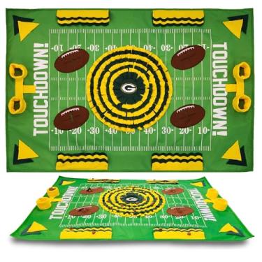 Imagem de NFL Green Bay Packers Tapete para animais de estimação, jogo de alimentação de campo de futebol, brinquedo interativo de quebra-cabeça de comida farejando cães, tapete de forrageamento para animais de